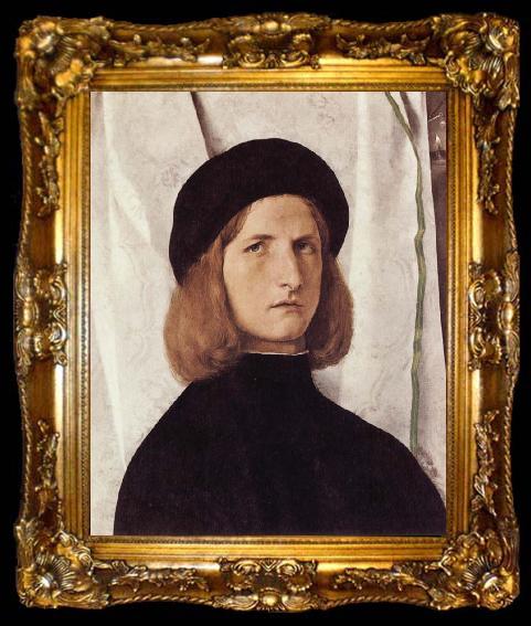 framed  Lorenzo Lotto Portrait of a Young Man, ta009-2